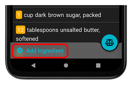 Add ingredient item