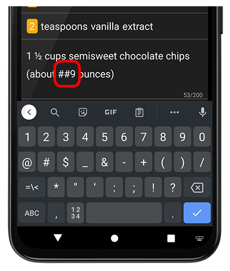 Tag number for scaling