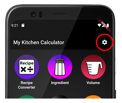 Image of settings button