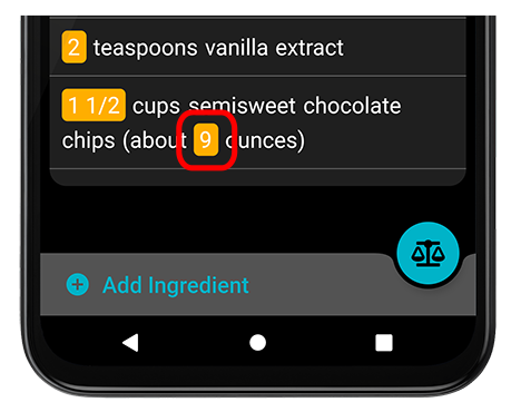 Number is tagged for scaling