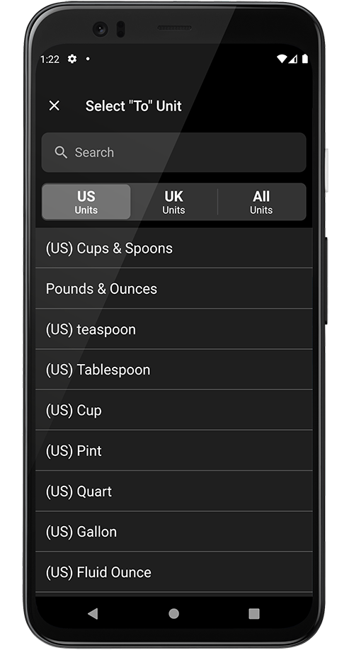 Image of selecting to unit