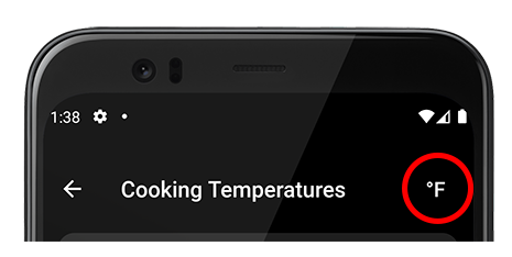 Image of toggle temperature button